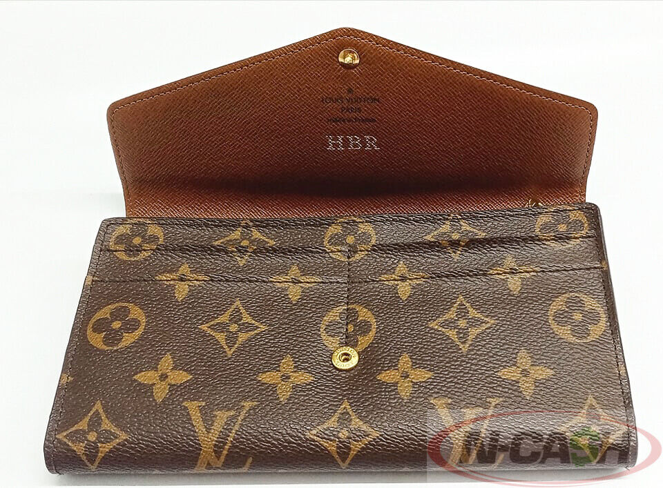 LOUIS VUITTON Monogram Canvas Leather Sarah Envelope Long