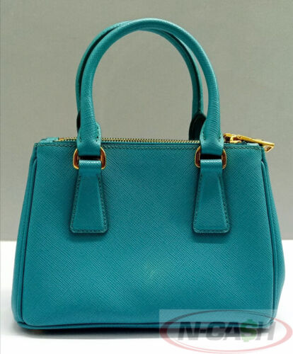 PRADA 1BH907 Mini Saffiano Lux Turchese Double Zip Bag_pawnshop1