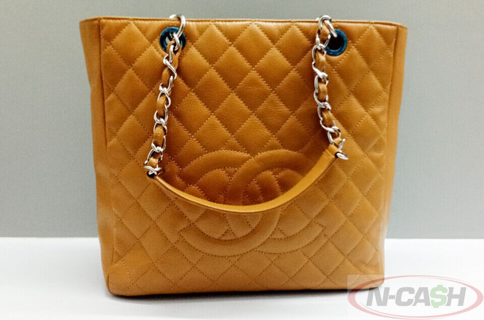 Chanel Pst (Petite Shopping Tote) Brown Leather Tote Bag (Pre-Owned)