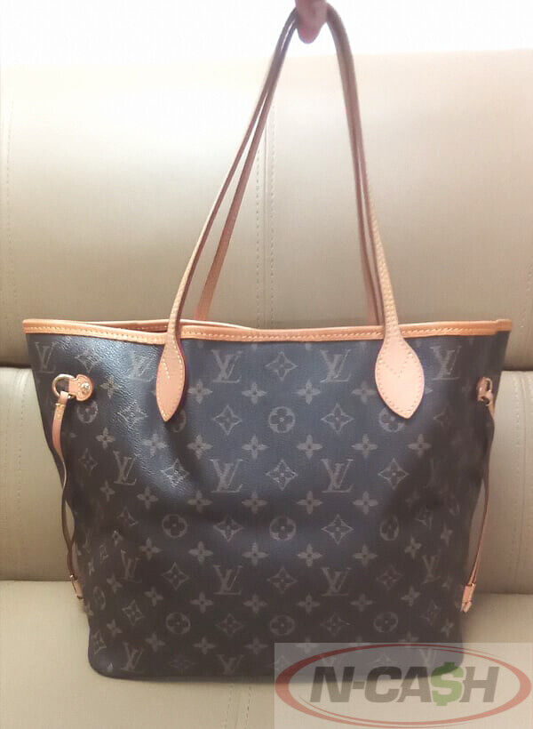 LOUIS VUITTON Neverfull MM Pivoine Tote w Pouch_pawnshop1