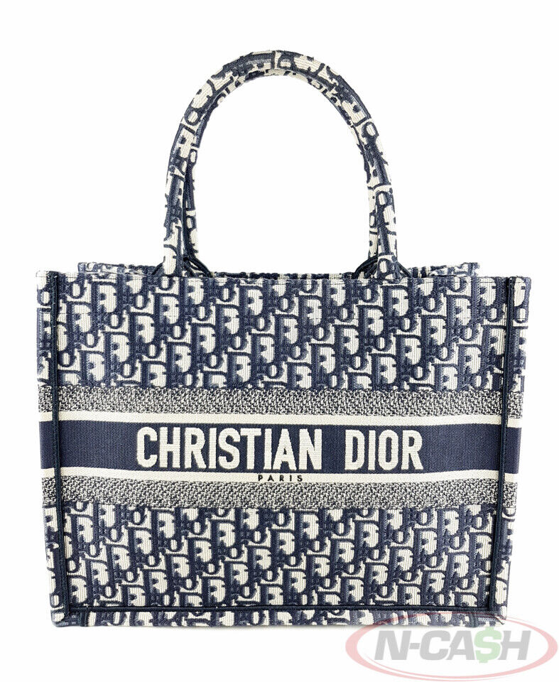 Dior Book Tote Oblique Navy Blue in Canvas - US