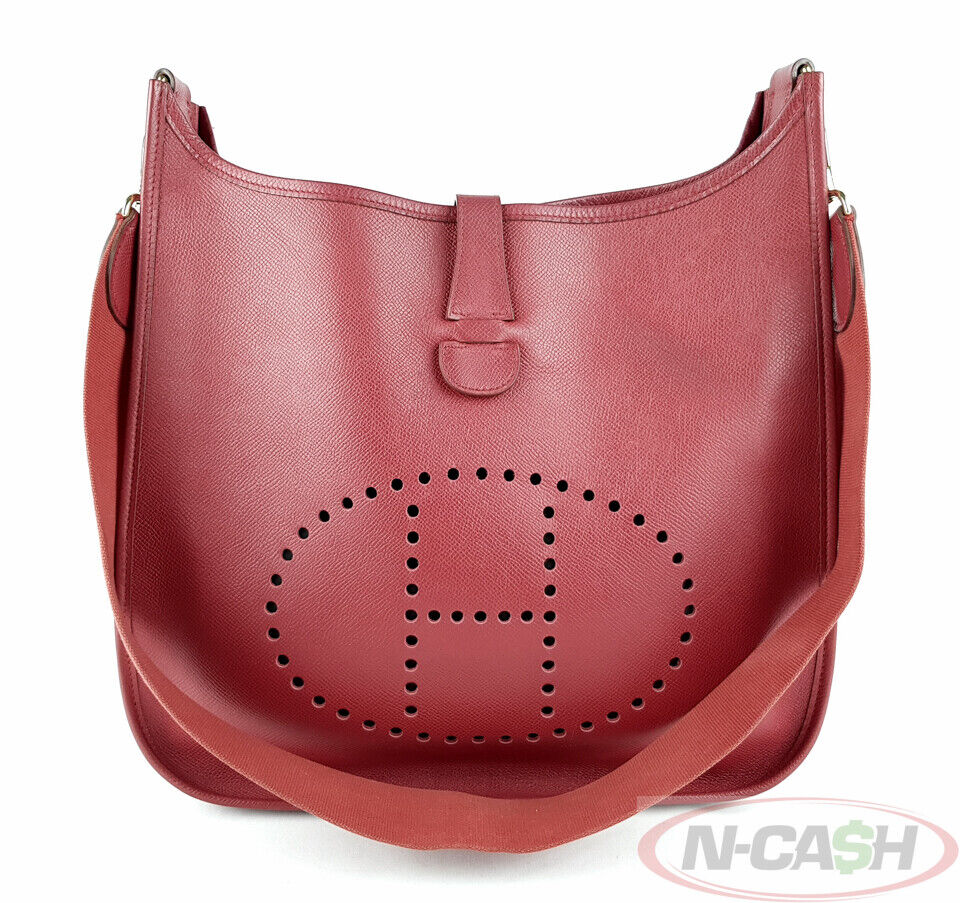 Hermes Evelyne GM Rouge H Epsom Leather Crossbody Bag