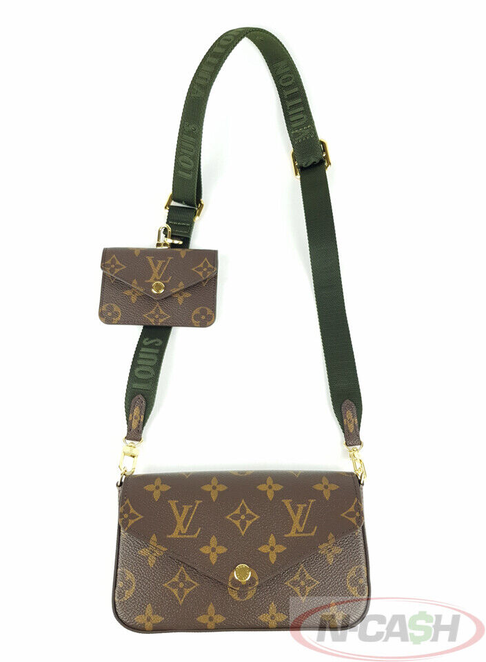Louis Vuitton wallets felicie strap go pink bag shoulder green in 2023