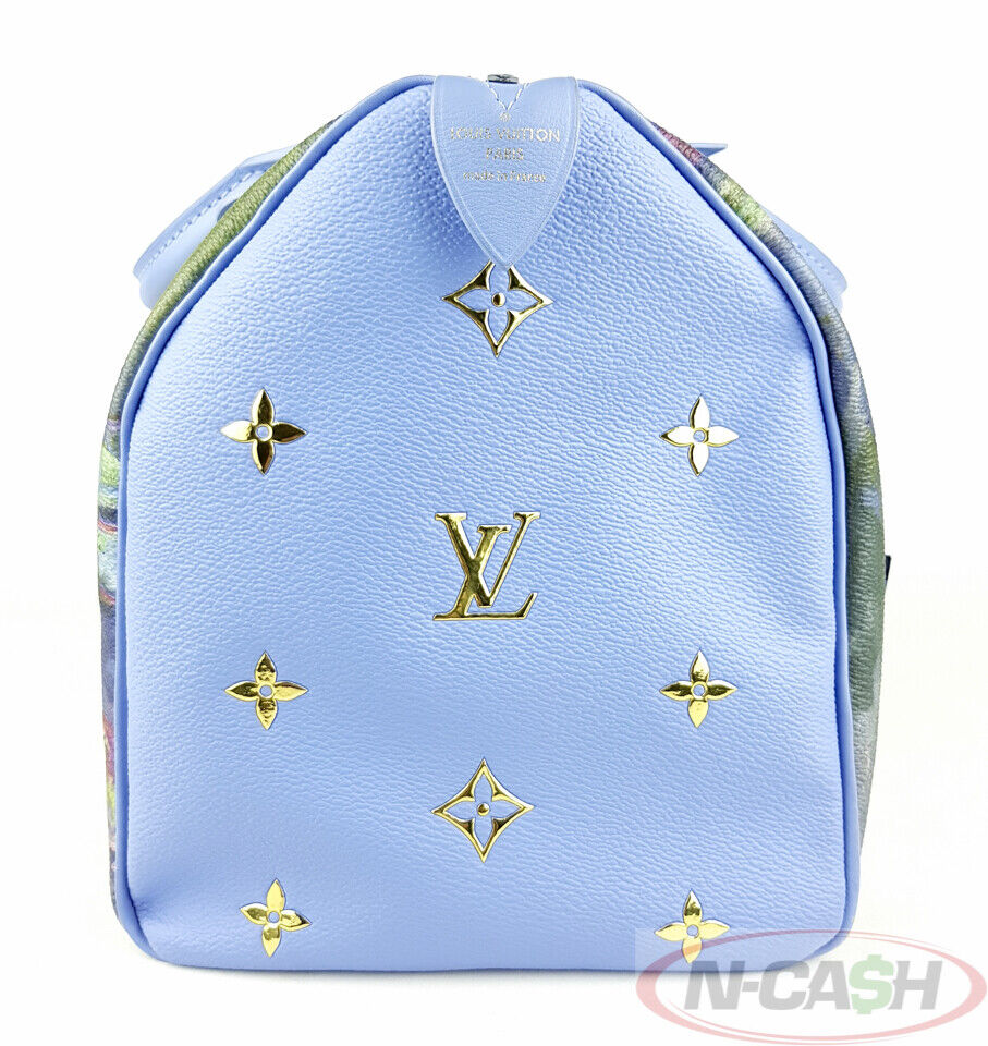 Louis Vuitton Speedy Handbag Limited Edition Jeff Koons Monet Print Canvas  30 at 1stDibs