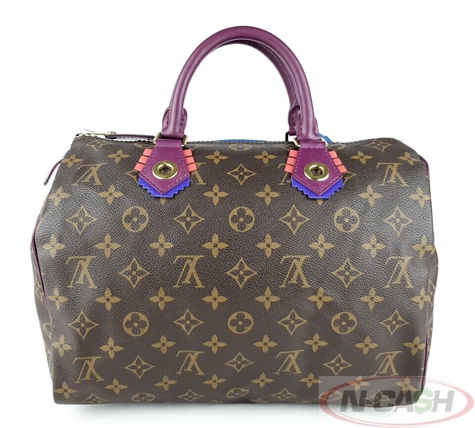 LOUIS VUITTON Monogram Totem Speedy 30 Magenta Bag_pawnshop1
