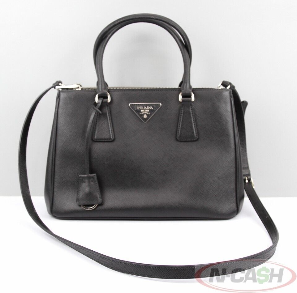 Prada 1BA863 Nero Saffiano Lux Leather Tote Bag