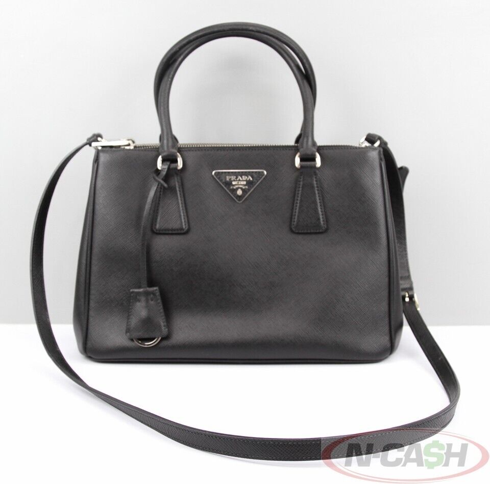 Prada Saffiano Lux Crossbody Bag, Black (Nero)