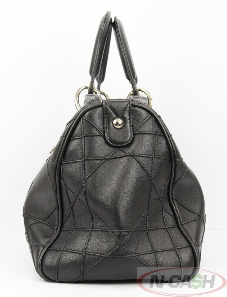 CHRISTIAN DIOR Granville Black Cannage Polochon Bag_pawnshop2