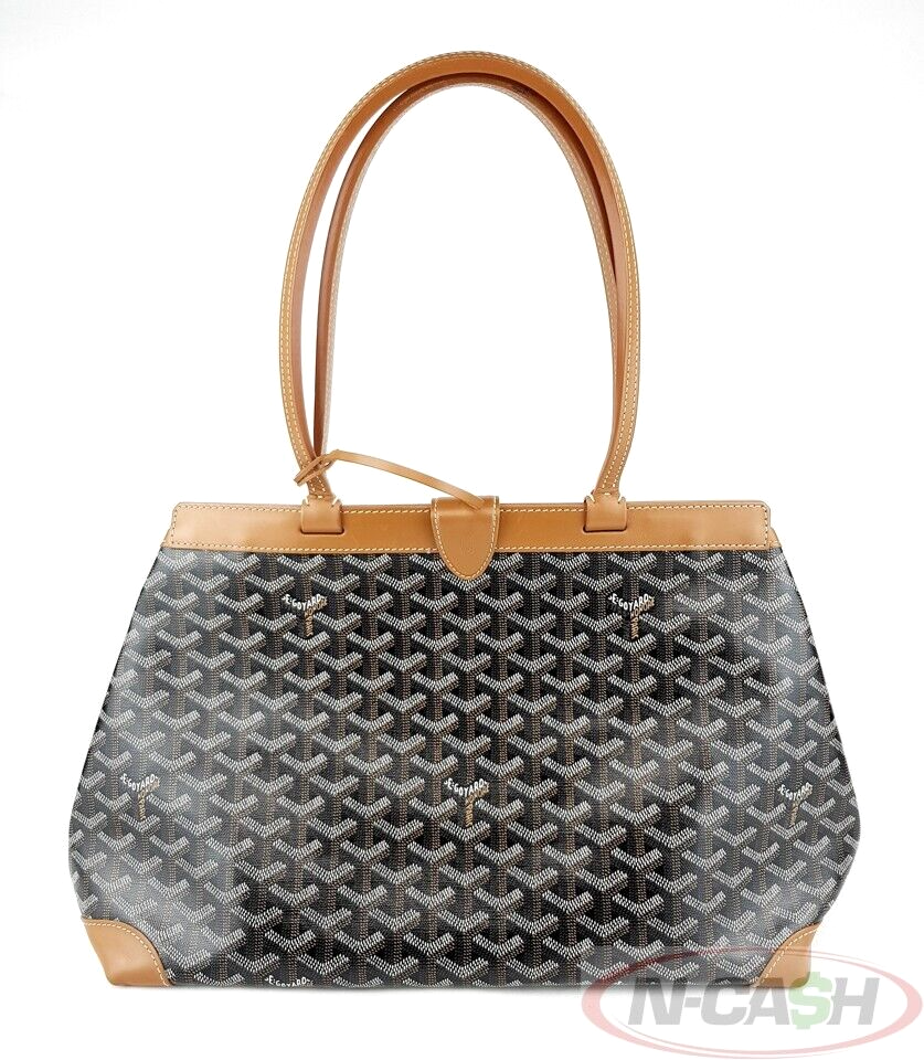 Goyard Brown Chevron Canvas Bellechasse PM Bag