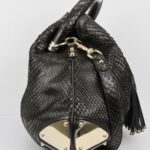 GUCCI Babouska Indy Black Python Leather Hobo Bag_pawnshop2