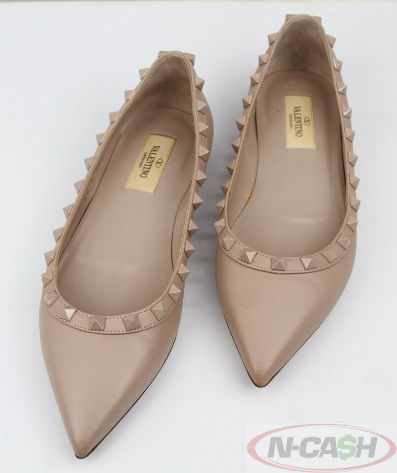 VALENTINO Garavani Beige Leather EU36.5 Ballerina Flats_pawnshop