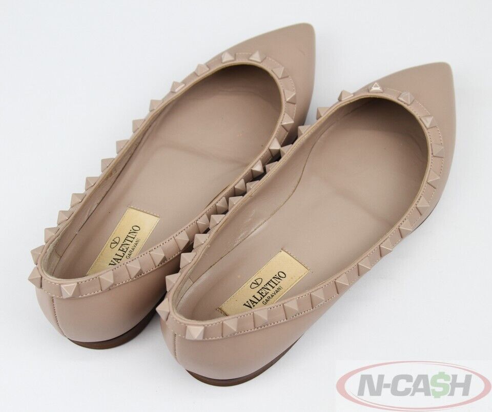 VALENTINO Garavani Beige Leather EU36.5 Ballerina Flats_pawnshop1