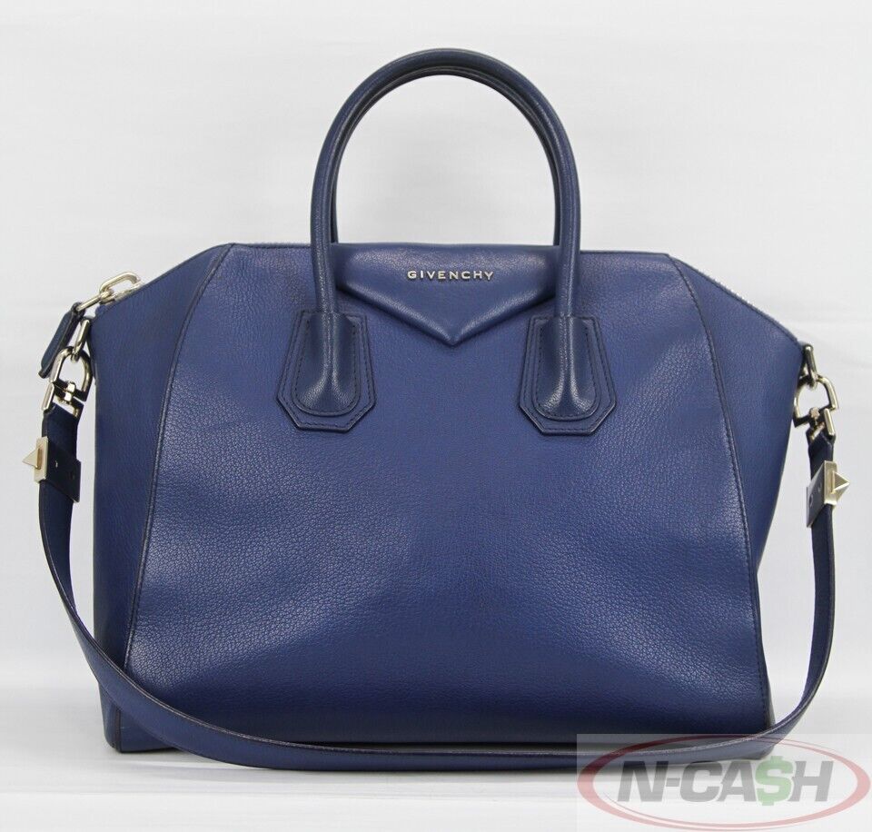 Givenchy Antigona Blue Medium Grained Leather Bag NCash