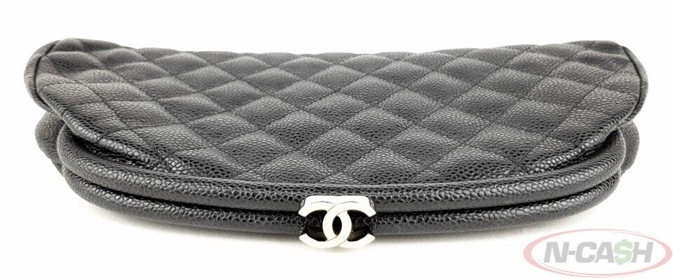CHANEL Timeless Quilted Caviar Leather Clutch Bag_pawnshop2