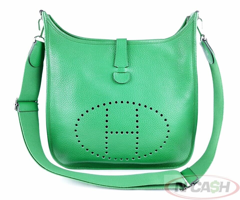 Hermes Evelyne III PM Green Clemence Crossbody Bag | N-Cash