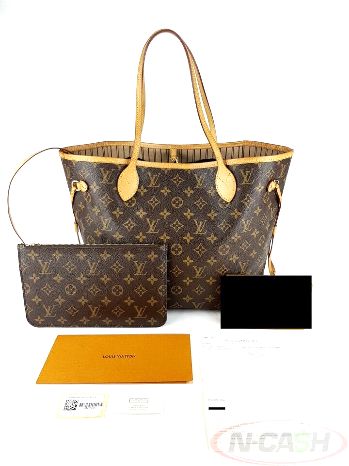 LOUIS VUITTON Neverfull Monogram MM Bag with Pouch_pawnshop