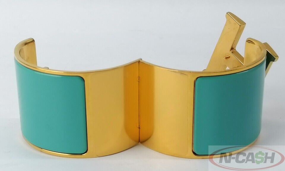 HERMES Turquoise Clic Clac Extra Wide H Bracelet_pawnshop2