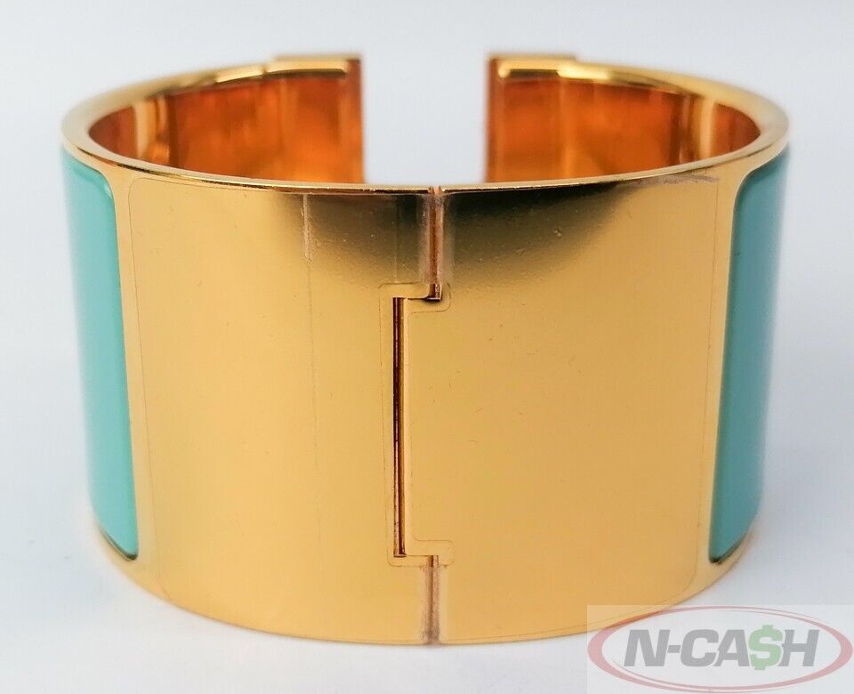 HERMES Turquoise Clic Clac Extra Wide H Bracelet_pawnshop3