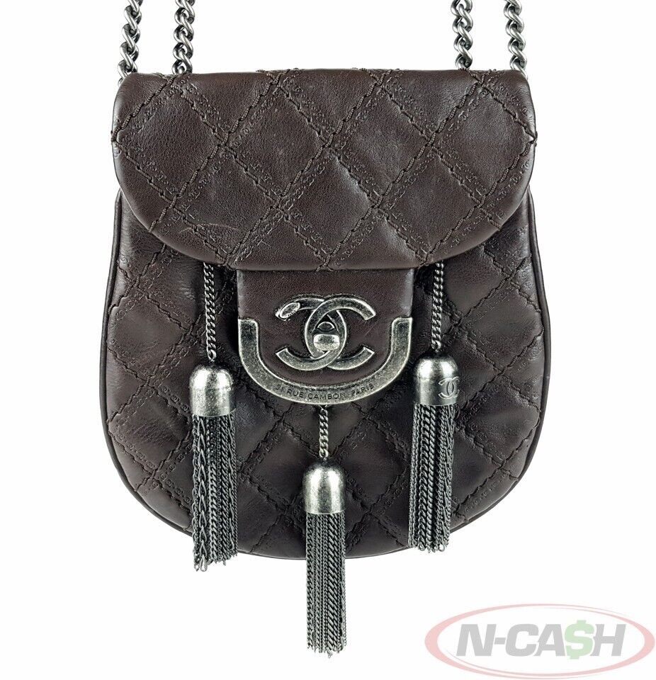 CHANEL 2013 Paris-Edinburgh Burgundy Coco Scottish Sporran Flap Bag_pawnshop