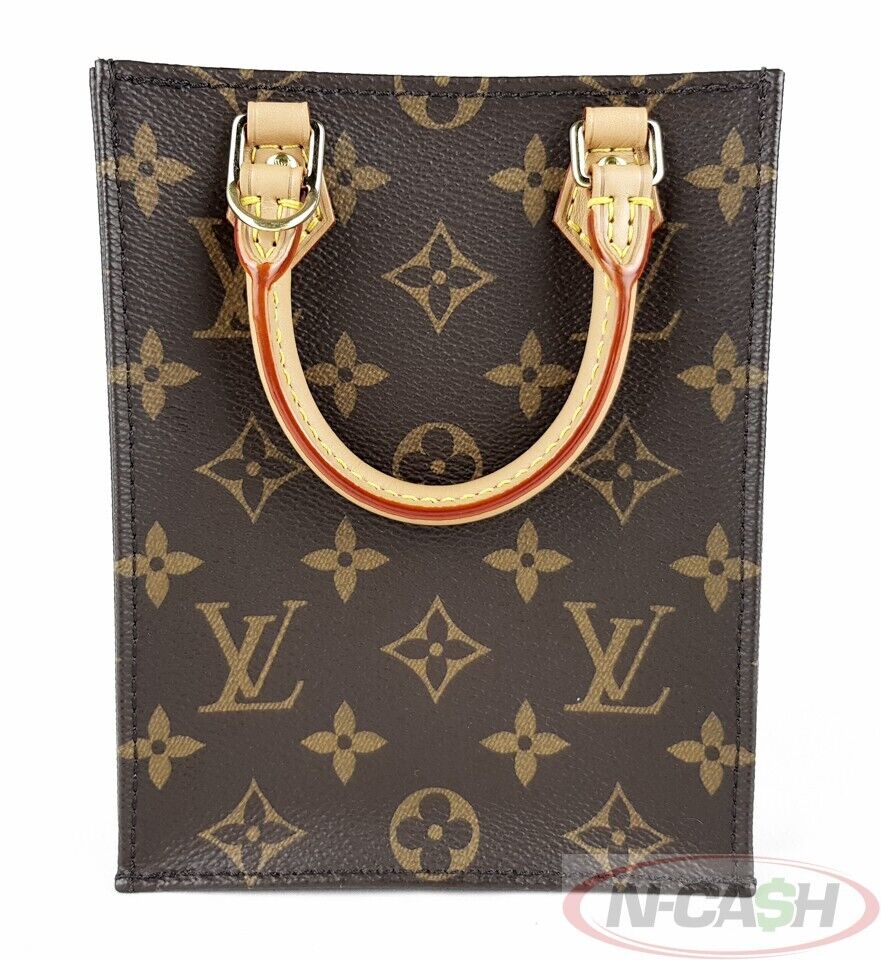 LOUIS VUITTON Petit Sac Plat Monogram Canvas Bag_pawnshop1