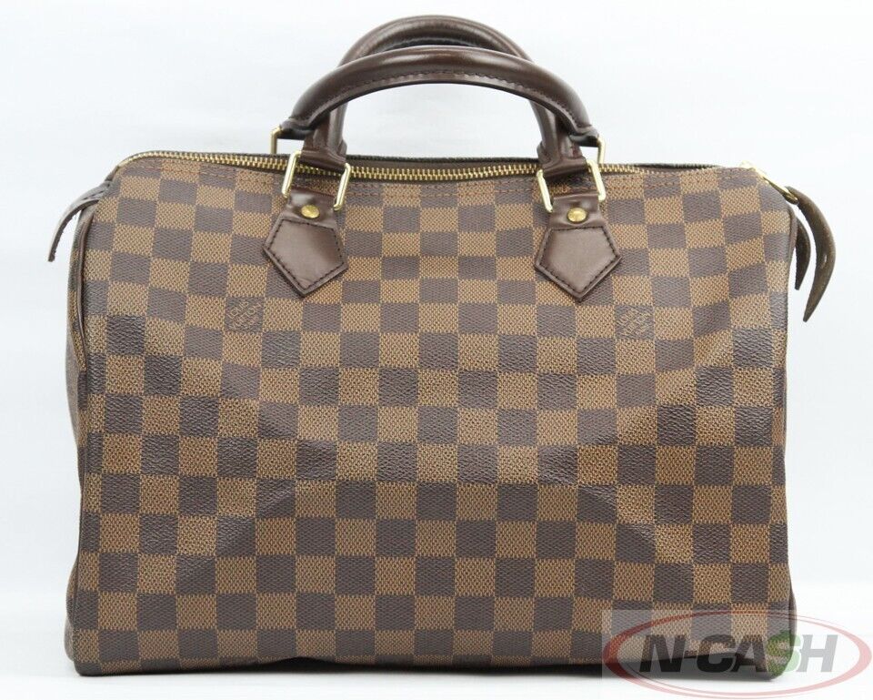 Louis Vuitton Damier Ebene Canvas Speedy 30 Bag Louis Vuitton