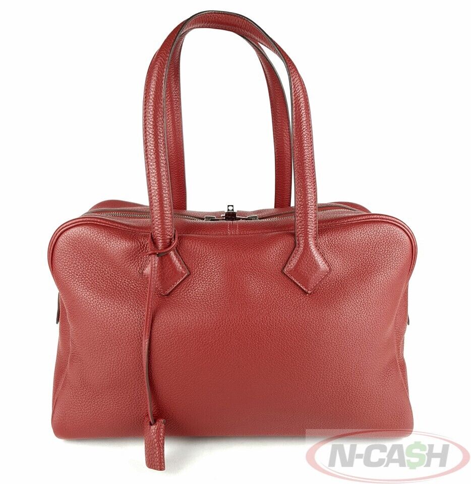 Hermes Victoria II 35 Rouge Garance Togo Bag | N-Cash