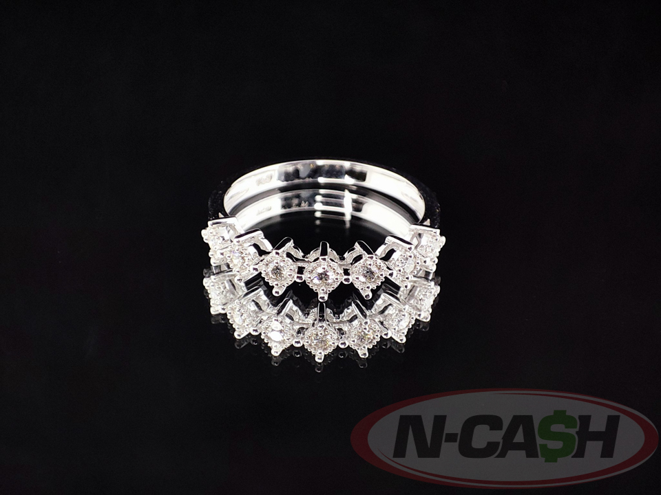 18K White Gold MultiStone Tiara Ring NCash