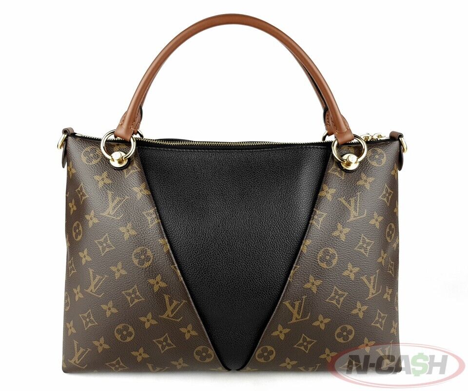 Louis Vuitton Black Monogram Canvas MM V Tote Bag_pawnshop1