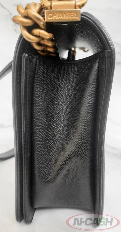 CHANEL Black Le Boy New Medium Leather GHW Bag_pawnshop2