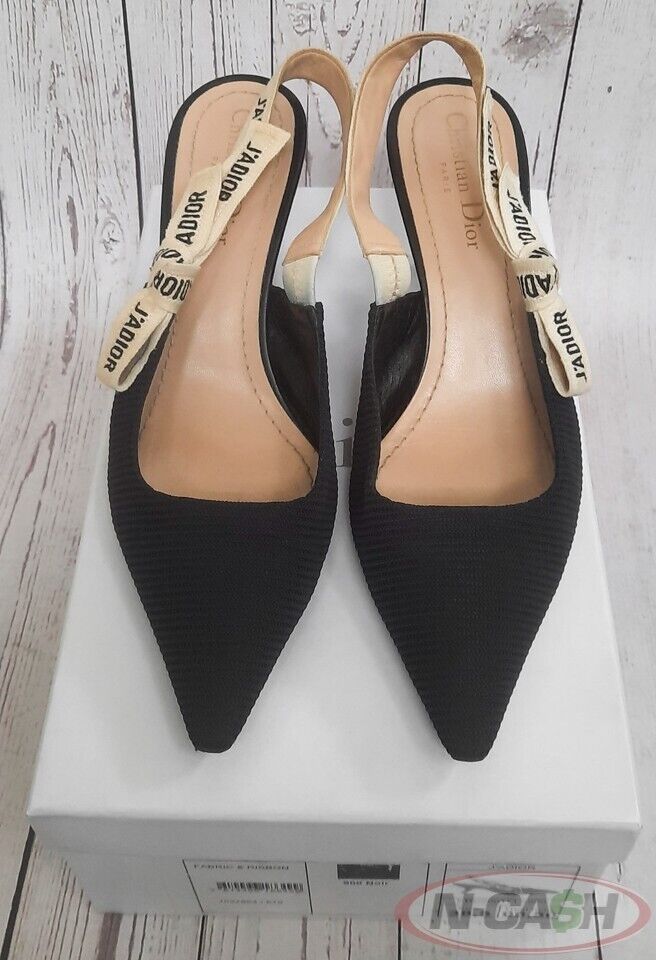 Christian Dior Noir J’Adiore Slingback Pumps EU38.5 NCash
