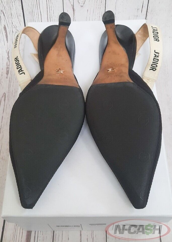 Christian Dior Noir J’Adiore Slingback Pumps EU38.5 NCash