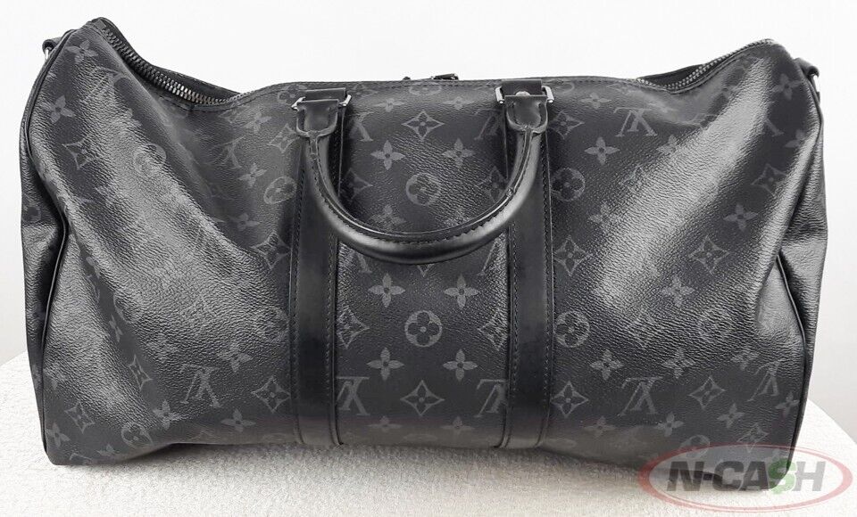 LOUIS VUITTON Keepall Bandouliere 45 Monogram Eclipse Bag_pawnshop1