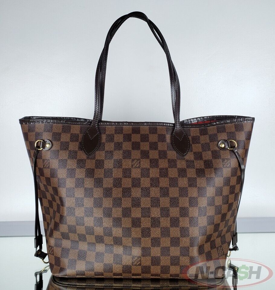 LOUIS VUITTON Neverfull Damier Ebene Canvas MM Tote Bag_pawnshop