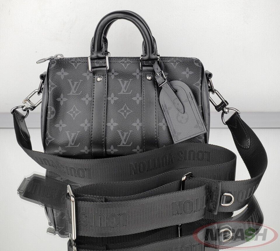 LOUIS VUITTON Keepall 25 Band. Monogram Eclipse Reverse Bag_pawnshop
