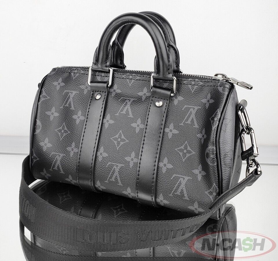 LOUIS VUITTON Keepall 25 Band. Monogram Eclipse Reverse Bag_pawnshop1