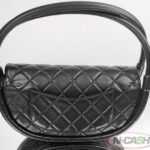 Chanel Limited Edition Black Classic Mini Hula Hoop Lambskin Leather Flap Tote Clutch Bag_pawnshop2