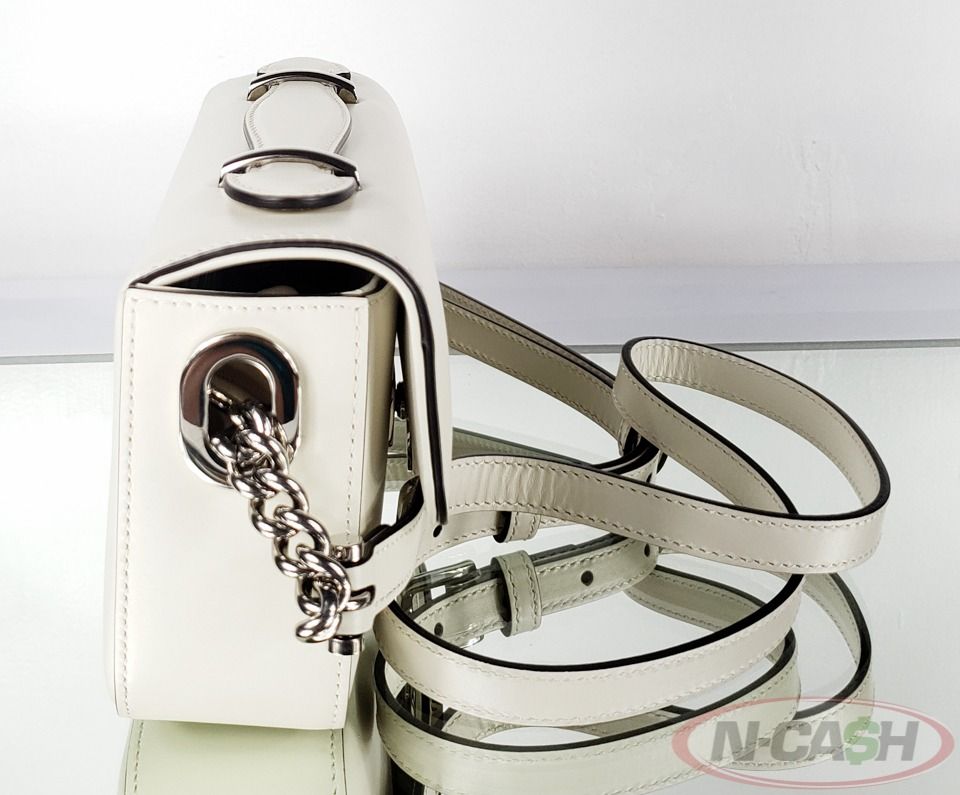 Gucci Petite GG Mini White Leather Shoulder Bag_pawnshop2