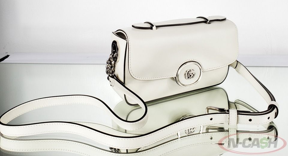 Gucci Petite GG Mini White Leather Shoulder Bag_pawnshop3