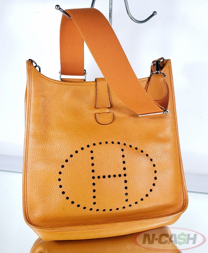 Hermes Evelyne III Orange Clemence GM Crossbody Bag_pawnshop1