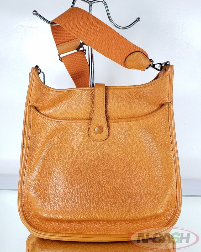 Hermes Evelyne III Orange Clemence GM Crossbody Bag_pawnshop2