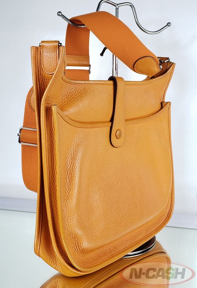 Hermes Evelyne III Orange Clemence GM Crossbody Bag_pawnshop3