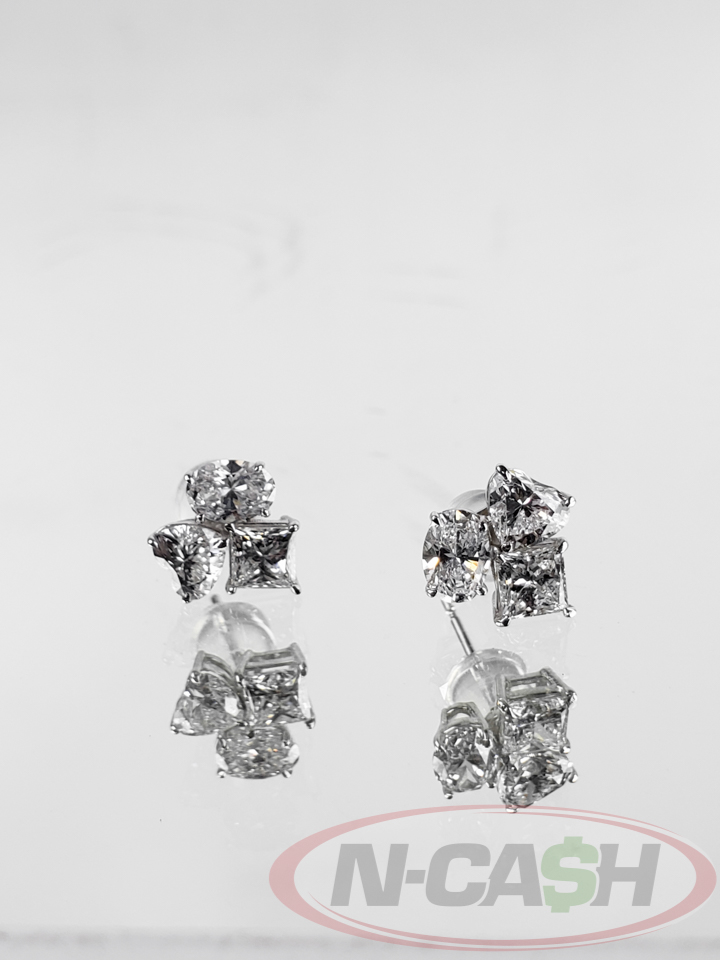 Brand New Elegant 3-Carat Multi-Shape Cluster Earrings_pawnshop2