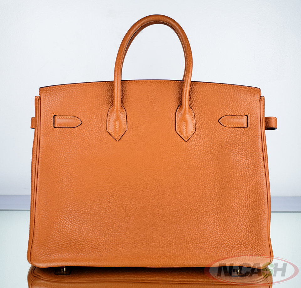 Hermes Birkin 35 Orange Clemence Leather GHW Bag_pawnshop1