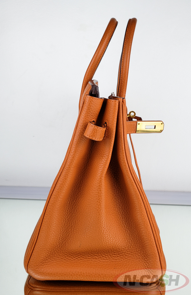 Hermes Birkin 35 Orange Clemence Leather GHW Bag_pawnshop2