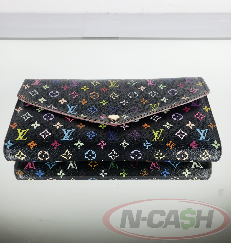 Louis Vuitton Black Multicolor Monogram Sarah NM3 Wallet_pawnshop1