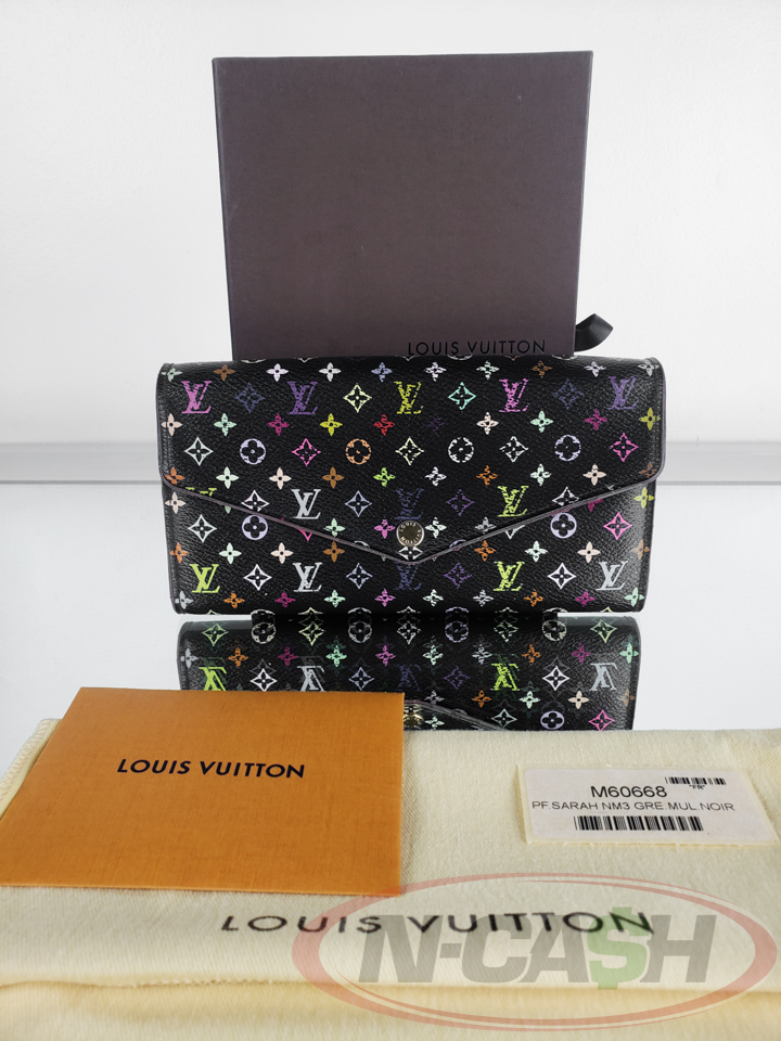 Louis Vuitton Black Multicolor Monogram Sarah NM3 Wallet_pawnshop3