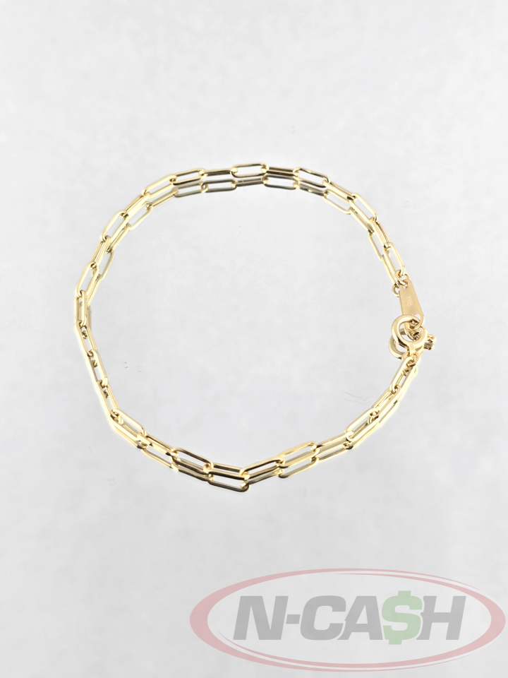 18K Yellow Gold Paperclip Bracelet_pawnshop