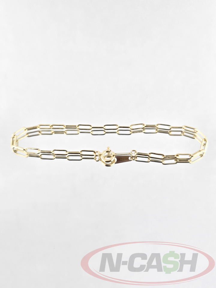 18K Yellow Gold Paperclip Bracelet_pawnshop1