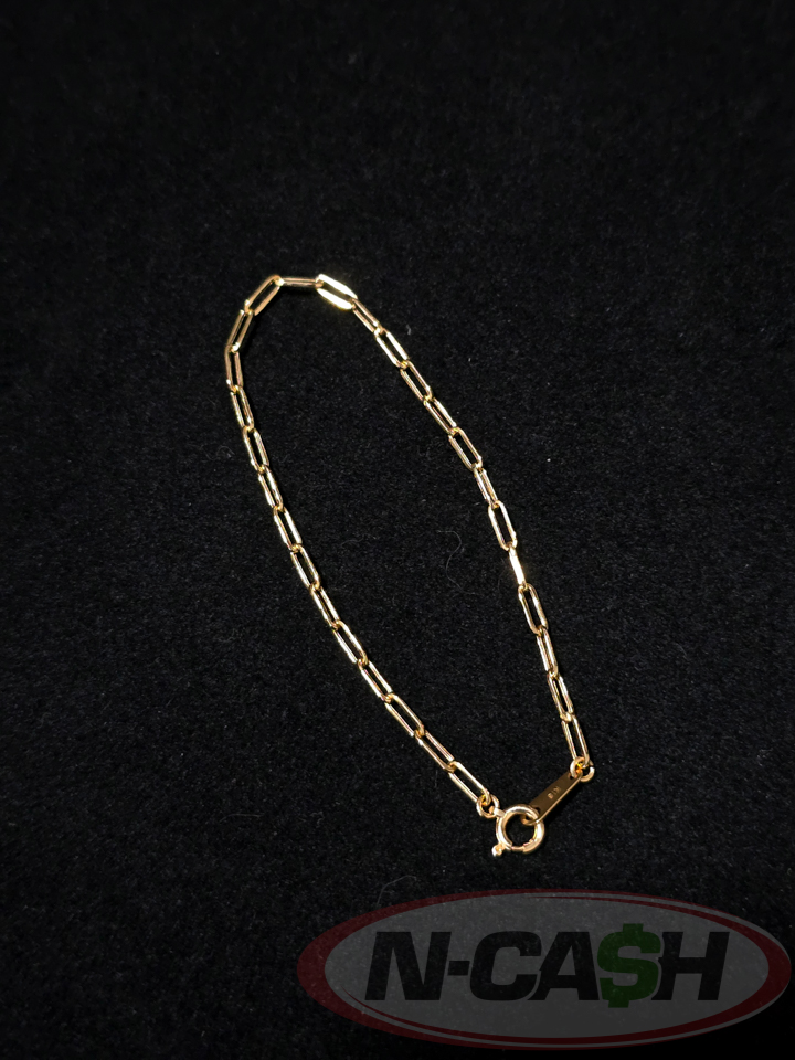 18K Yellow Gold Paperclip Bracelet_pawnshop2