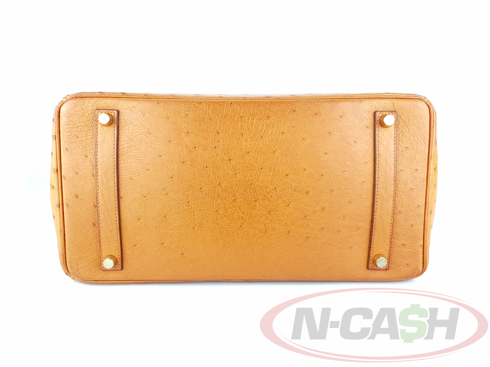 Hermes Birkin 35 Orange Ostrich Leather Bag_pawnshop3